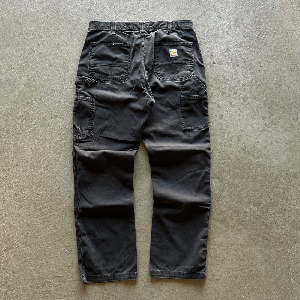 Vintage Carhartt Carpenter Pants Size 36x32 Black Duck Canvas Straight Leg Work